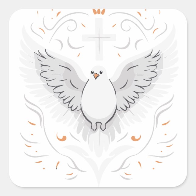 Holy Spirit Dove Square Sticker (Front)