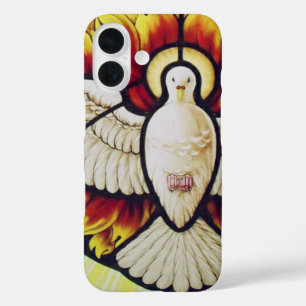 Holy Spirit dove stained glass iPhone 16 Case