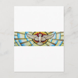 Holy Spirit Dove Stained Glass Postcard