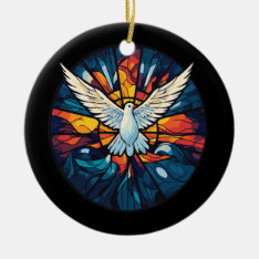 Holy Spirit Dove Stained Glass Style Confirmation Ceramic Ornament at Zazzle
