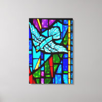 Holy Spirit Dove Stained Glass Window Canvas Art