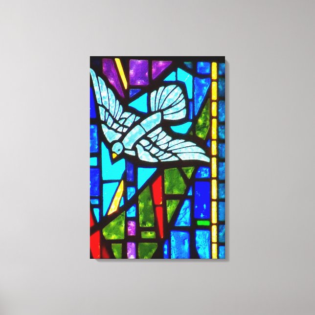 Holy Spirit Dove Stained Glass Window Canvas Art (Front)