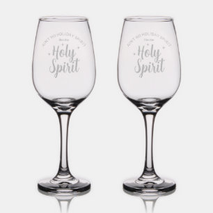 Holy Spirit Festive Religious Christmas Holiday Wine Glass