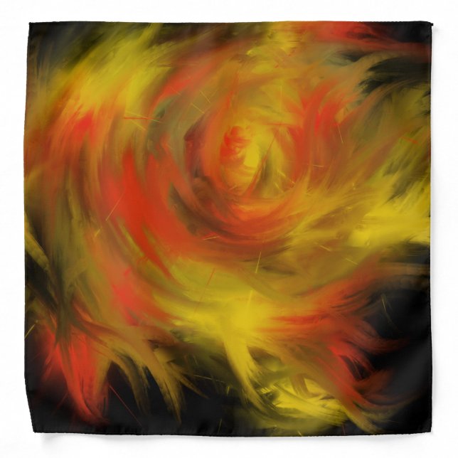 Holy Spirit Fire Christian Art Orange Yellow Flame Bandana (Front)