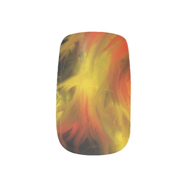 Holy Spirit Fire Christian Art Orange Yellow Flame Minx Nail Art (Left Thumb)