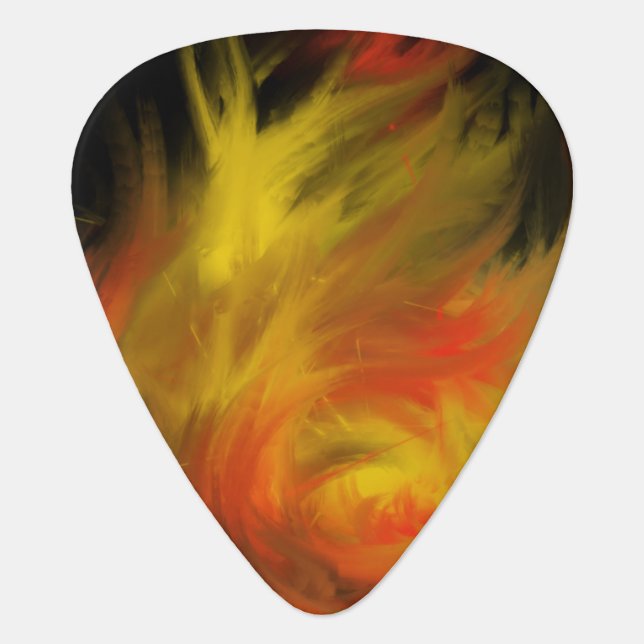 Holy Spirit Fire Christian Art Yellow Orange Flame Guitar Pick (Front)
