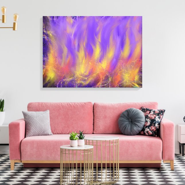 Holy Spirit Fire Christian Prophetic Abstract Art  Canvas Print (Insitu(LivingRoom))