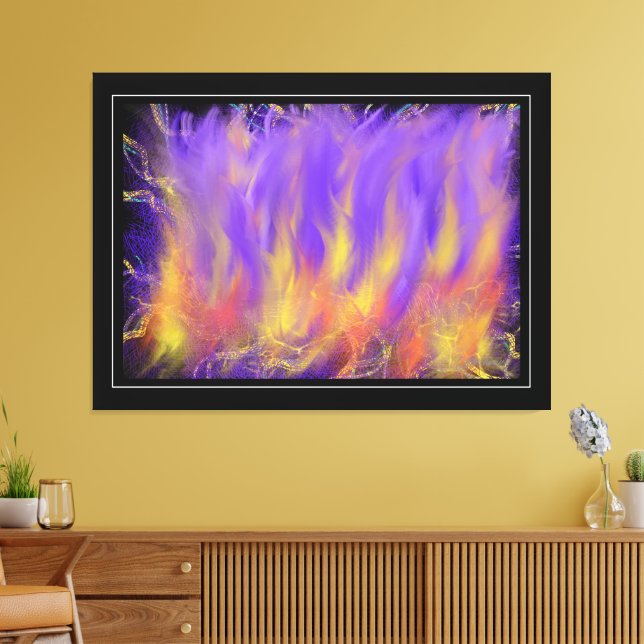 Holy Spirit Fire Christian Prophetic Abstract Art Canvas Print (Insitu(LivingRoom))