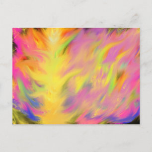 Holy Spirit Fire Christian Prophetic Abstract Art Postcard