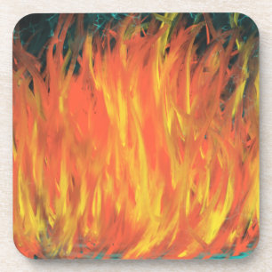 Holy Spirit Fire Christian Prophetic Worship Art Beverage Coaster