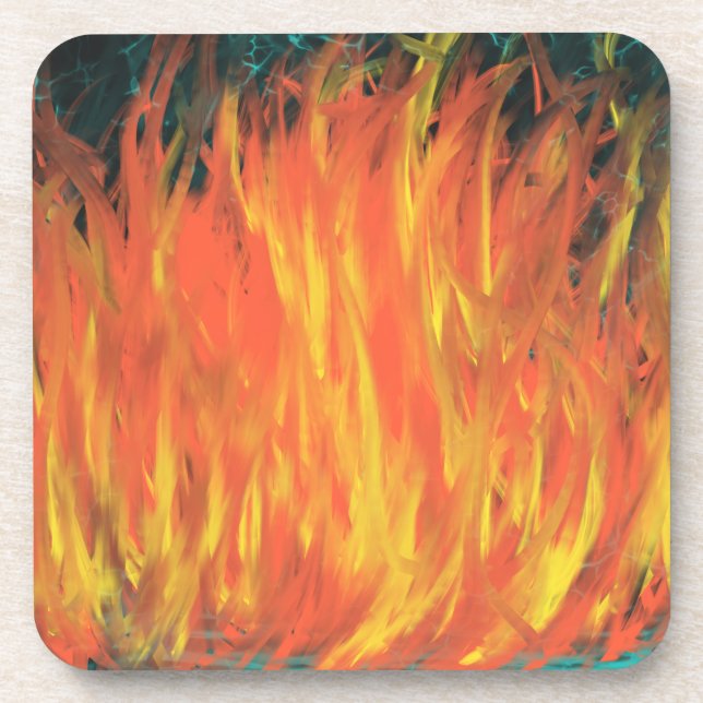 Holy Spirit Fire Christian Prophetic Worship Art Beverage Coaster (Front)