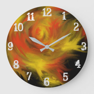 Holy Spirit Fire Christian Worship Art Painting Large Clock