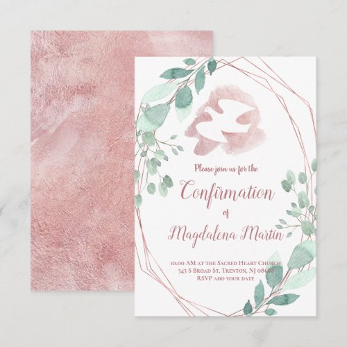 Holy Spirit foliage frame confirmation