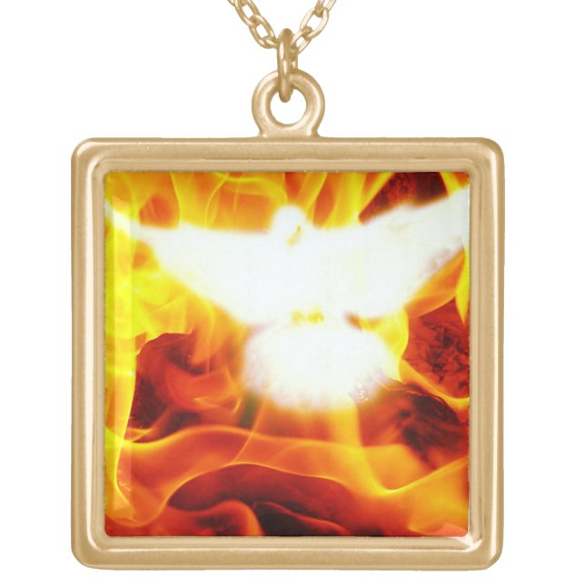 Holy Spirit Gold Plated Necklace (Front)