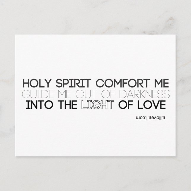 Holy Spirit message Postcard (Front)