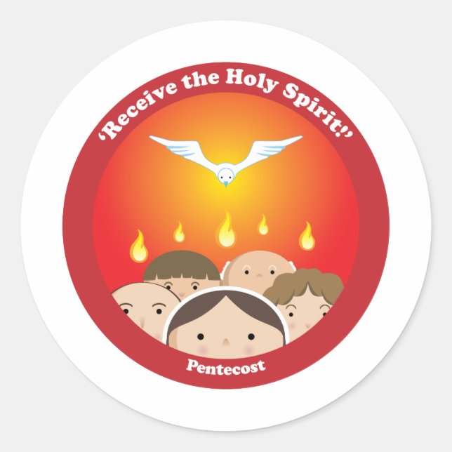 Holy Spirit Pentecost Classic Round Sticker (Front)