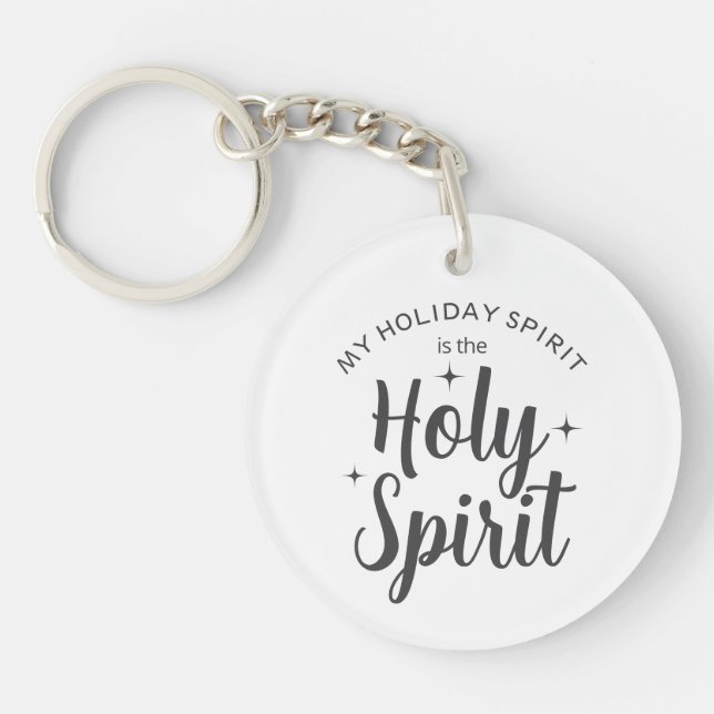 Holy Spirit Religious Christmas Holiday Keychain (Front)