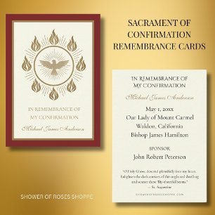 Holy Spirit Sacrament Confirmation Holy Card --