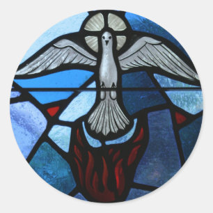 Holy Spirit Stained Glass Art Classic Round Sticker