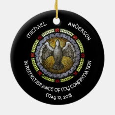 Holy Spirit Stained Glass Confirmation Rcia Ceramic Ornament at Zazzle