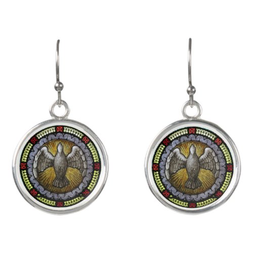 Holy Spirit Stained Glass Confirmation RCIA Earrings