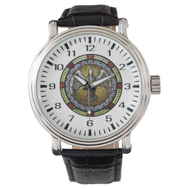 Holy Spirit Stained Glass Confirmation RCIA Watch (Front)