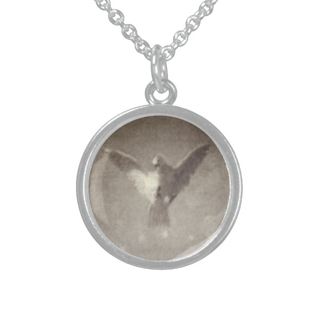 Holy Spirit – Tiepolo Taube Dove – Spirito Santo Sterling Silver Necklace (Front)