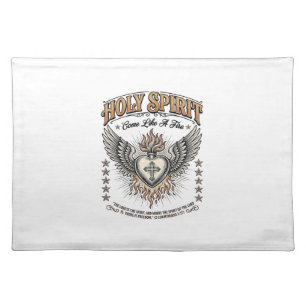 Holy Spirit Vintage Engraving Winged Heart Shirt_1 Cloth Placemat