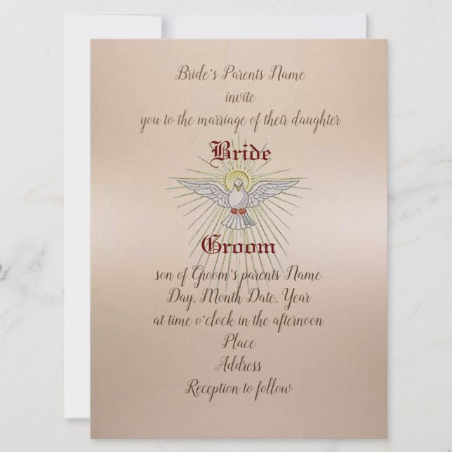 Holy Spirit Wedding Invitation (Front)