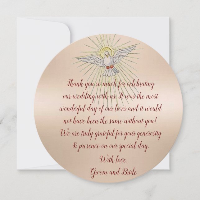 Holy Spirit Wedding Thank You Card (Front)