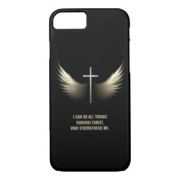 Holy Spirit Wings and Christian Cross Personalized iPhone 8/7 Case
