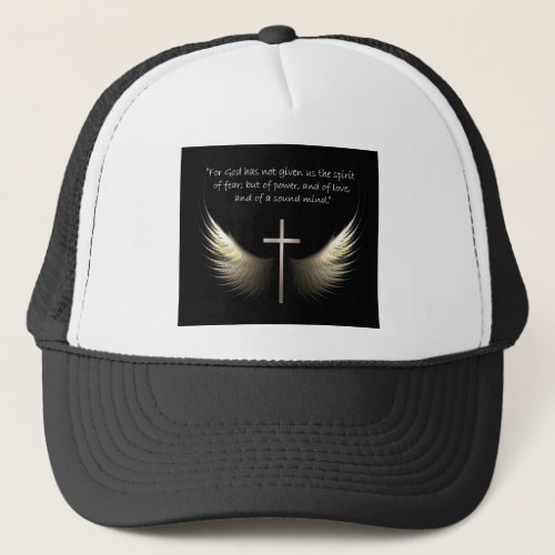 Holy Spirit Wings with Christian Cross Scripture Trucker Hat
