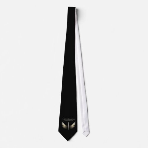 Holy Spirit Wings with Cross and Scripture Verse Tie