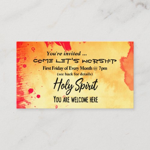 Holy Spirit Your are Welcome Here Church Flyer Business Card