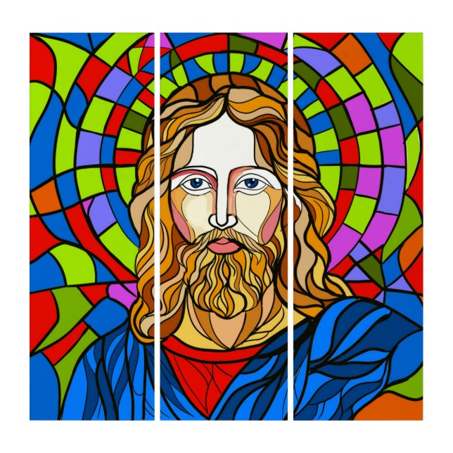 holy stained glass design procreate hand drawing  triptych (Front)