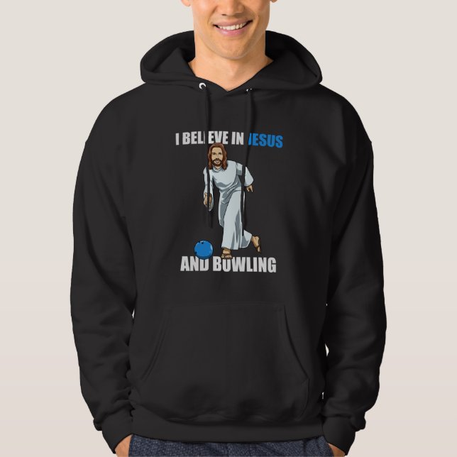 Holy Strike  Bowling Jesus  2 Hoodie (Front)