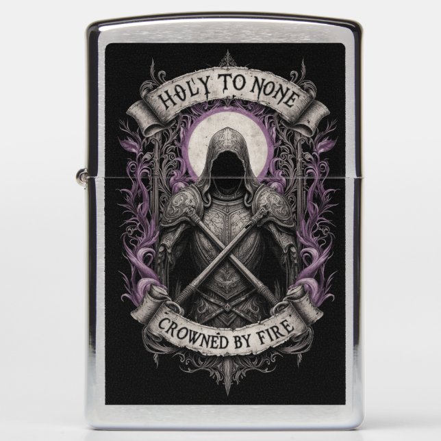 Holy to none Crowned by fire Zippo Lighter (Front)