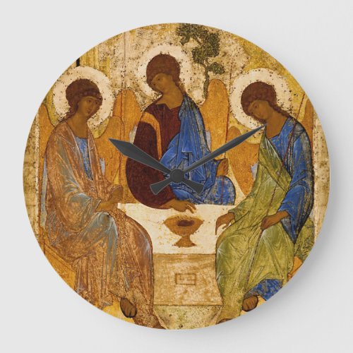 Holy Trinity by Andrey Rublev Large Clock
