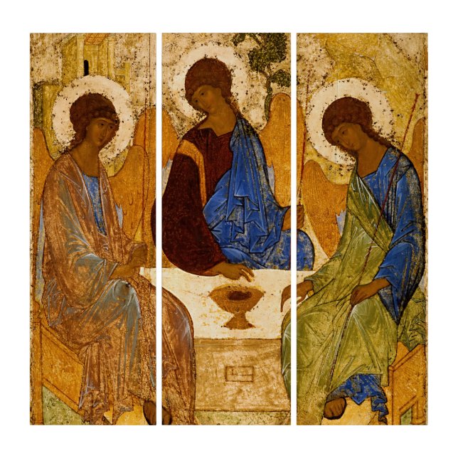 Holy Trinity by Andrey Rublev Triptych (Front)