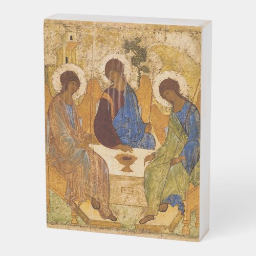 Holy Trinity by Andrey Rublev Wooden Box Sign