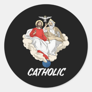 Holy Trinity Father Son And Holy Spirit Catholic Classic Round Sticker