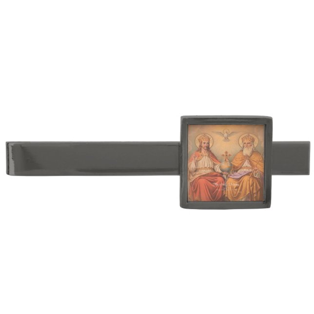 Holy Trinity Gunmetal Finish Tie Bar (Front)