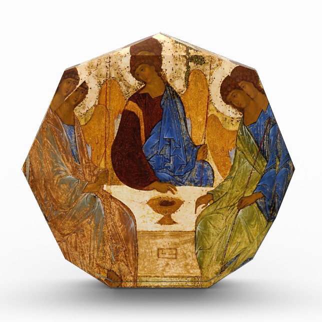 Holy Trinity Icon Rublev Byzantine Catholic Gift (Front)