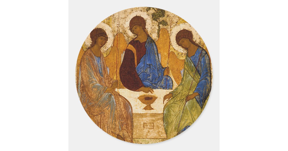 Holy Trinity Icon Rublev Byzantine Catholic Gift Classic Round Sticker | Zazzle.com