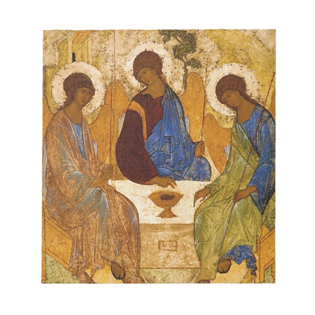 Holy Trinity Icon Rublev Byzantine Catholic Gift Notepad (Front)