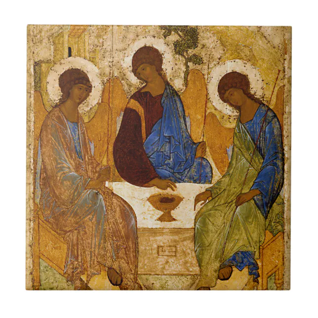 Holy Trinity Icon Rublev Byzantine Catholic Gift Tile | Zazzle