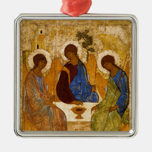 Holy Trinity Icon Rublev Byzantine Metal Ornament