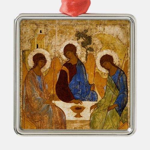 Holy Trinity Icon Rublev Byzantine Metal Ornament