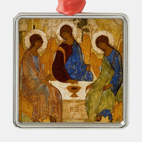 Holy Trinity Icon Rublev christmas  Metal Ornament