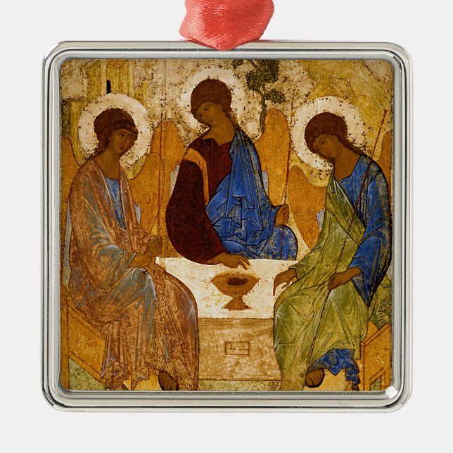 Holy Trinity Icon Rublev christmas  Metal Ornament (Front)